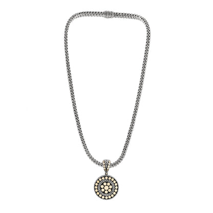 John Hardy Sterling Silver 18K Yellow Gold Dot Enhancer Pendant Necklace