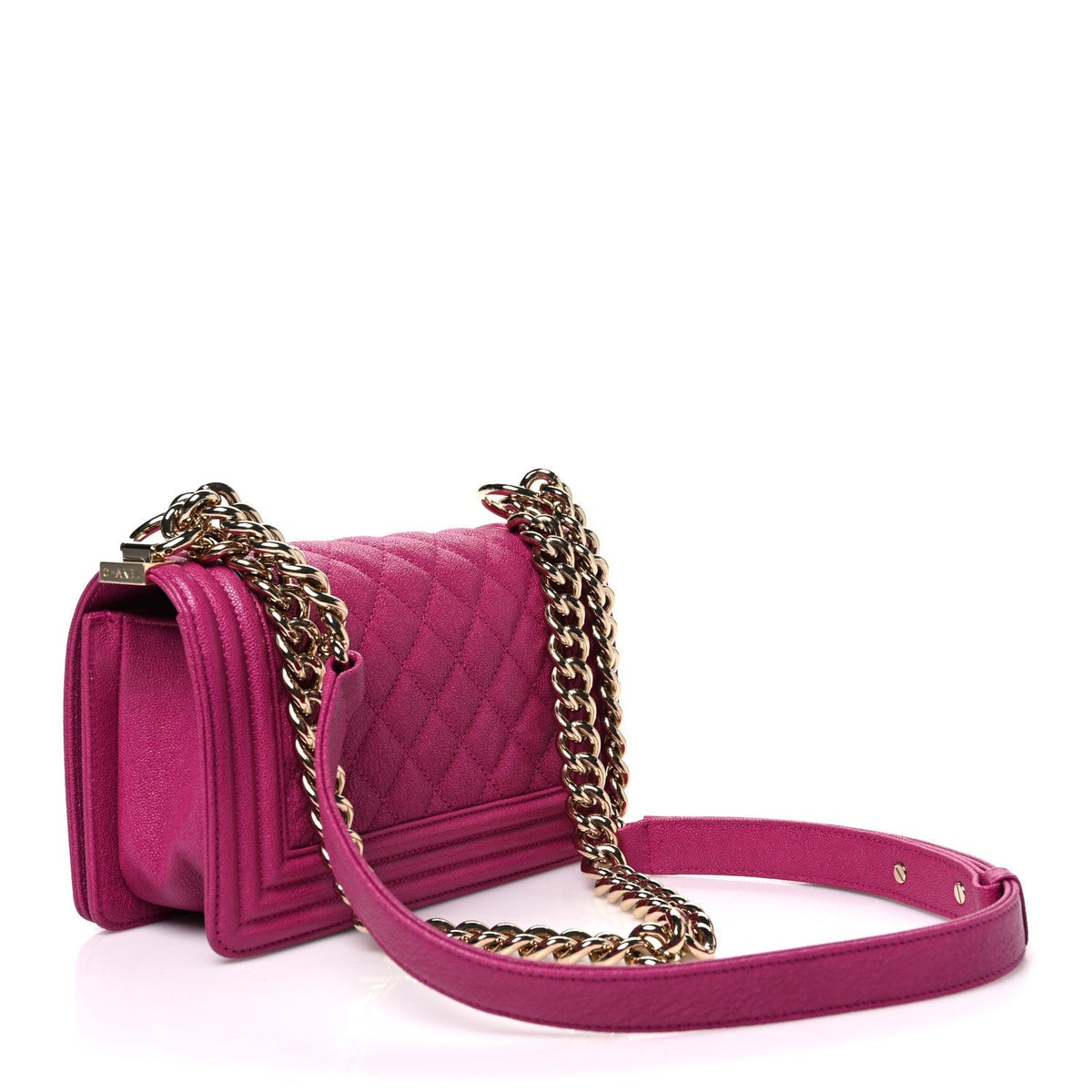 Chanel Caviar Quilted Small Boy Flap Fuchsia