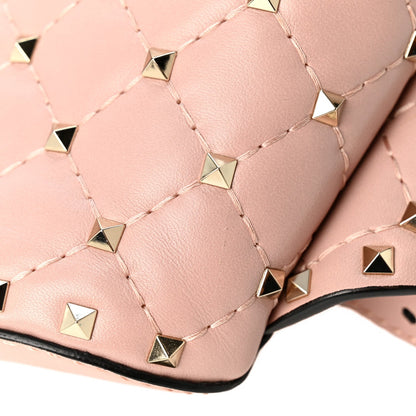Valentino Garavani Lambskin Rockstud Spike Belt Bag 85 Water Rose