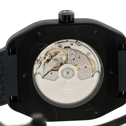 Hermes Graphene Nickel Rubber 39mm H08 Automatic Watch Noir