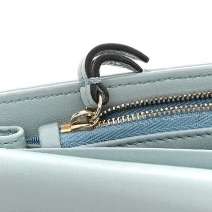 Gucci Calfskin Matelasse GG Marmont Chain Wallet Light Blue