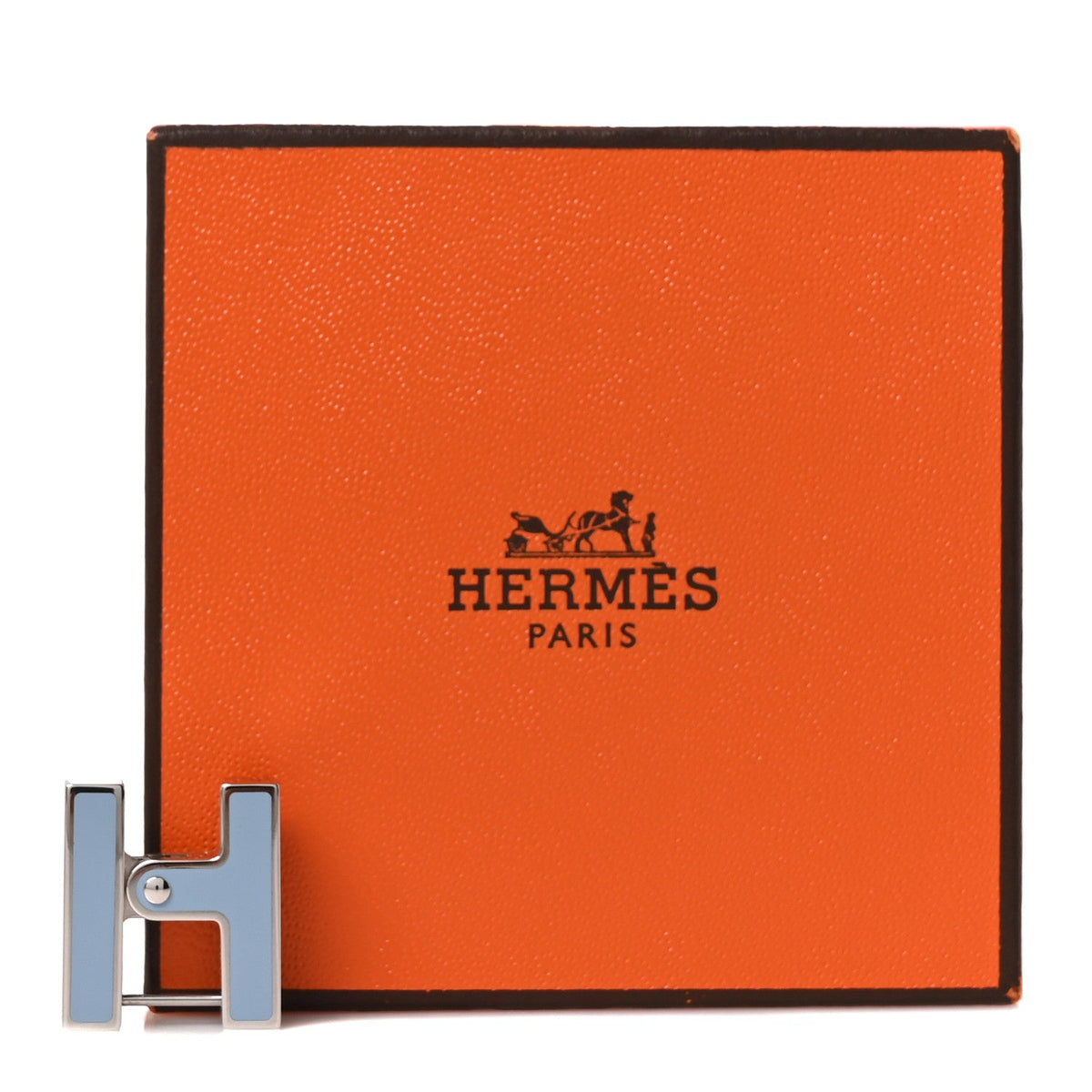 Hermes Palladium Habascule Single Earring Bleu Lin