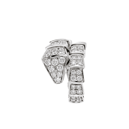 18K White Gold Diamonds BVLGARI Serpenti Viper Ring