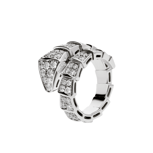 18K White Gold Diamonds BVLGARI Serpenti Viper Ring