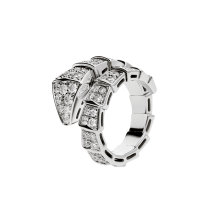18K White Gold Diamonds BVLGARI Serpenti Viper Ring