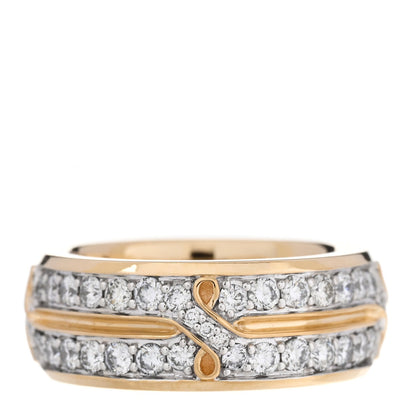 David Yurman 18K Yellow Gold Diamond 8mm Armory Band Ring 57 8