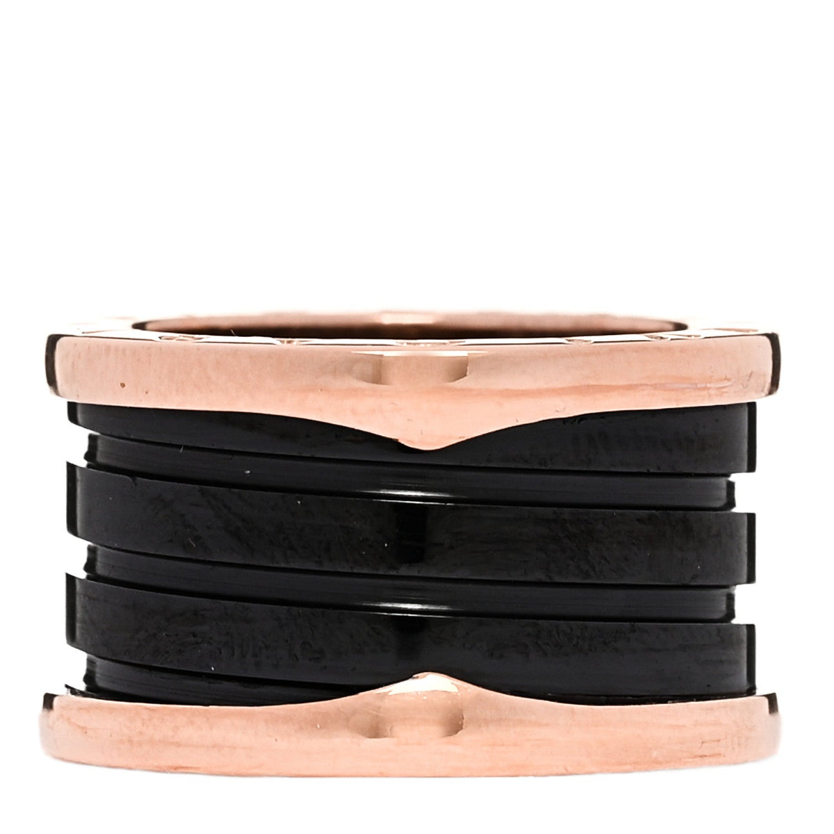 Bulgari 18K Rose Gold Black Ceramic B.Zero1 Four-Band Ring