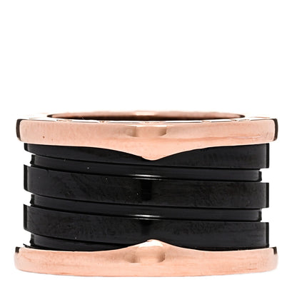 Bulgari 18K Rose Gold Black Ceramic B.Zero1 Four-Band Ring
