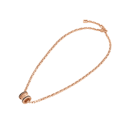 Bulgari 18K Rose Gold Black Ceramic B.zero1 Necklace