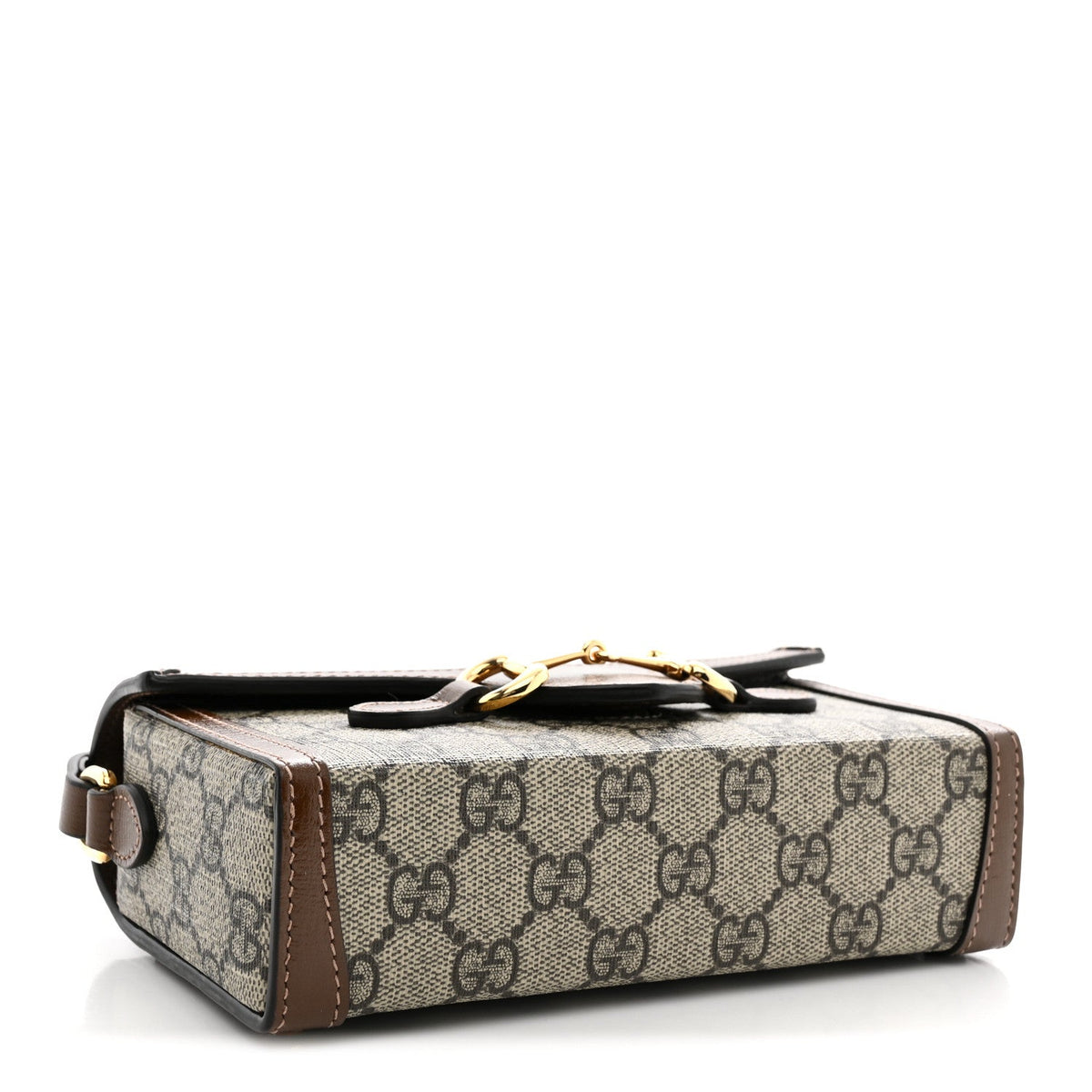 Gucci GG Supreme Monogram Mini Horsebit 1955 Shoulder Bag Beige Brown Sugar 1983200
