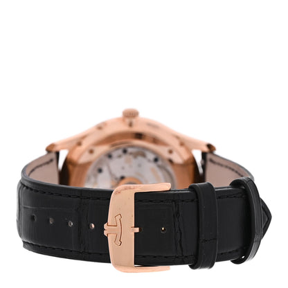 Jaeger-LeCoultre 18K Rose Gold Alligator 39mm Master Ultra Thin Moon Watch Ivory Q1362511
