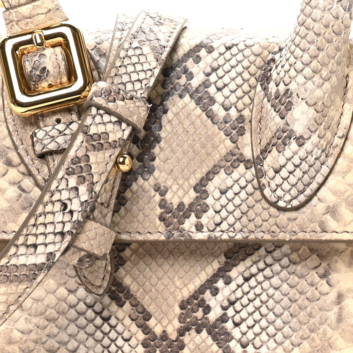 Jacquemus Snakeskin Le Chiquito Boucle Moyen Beige