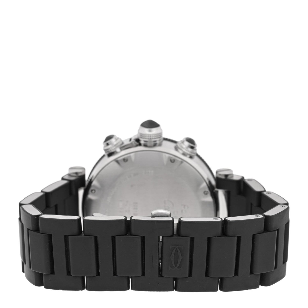 Cartier Stainless Steel Rubber 42mm Pasha Seatimer Watch Black