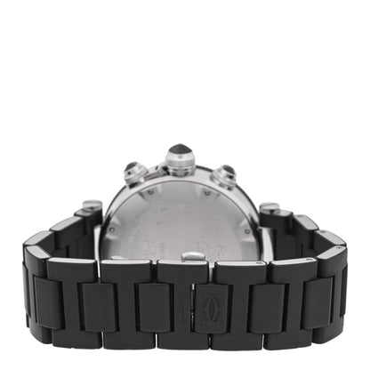 Cartier Stainless Steel Rubber 42mm Pasha Seatimer Watch Black