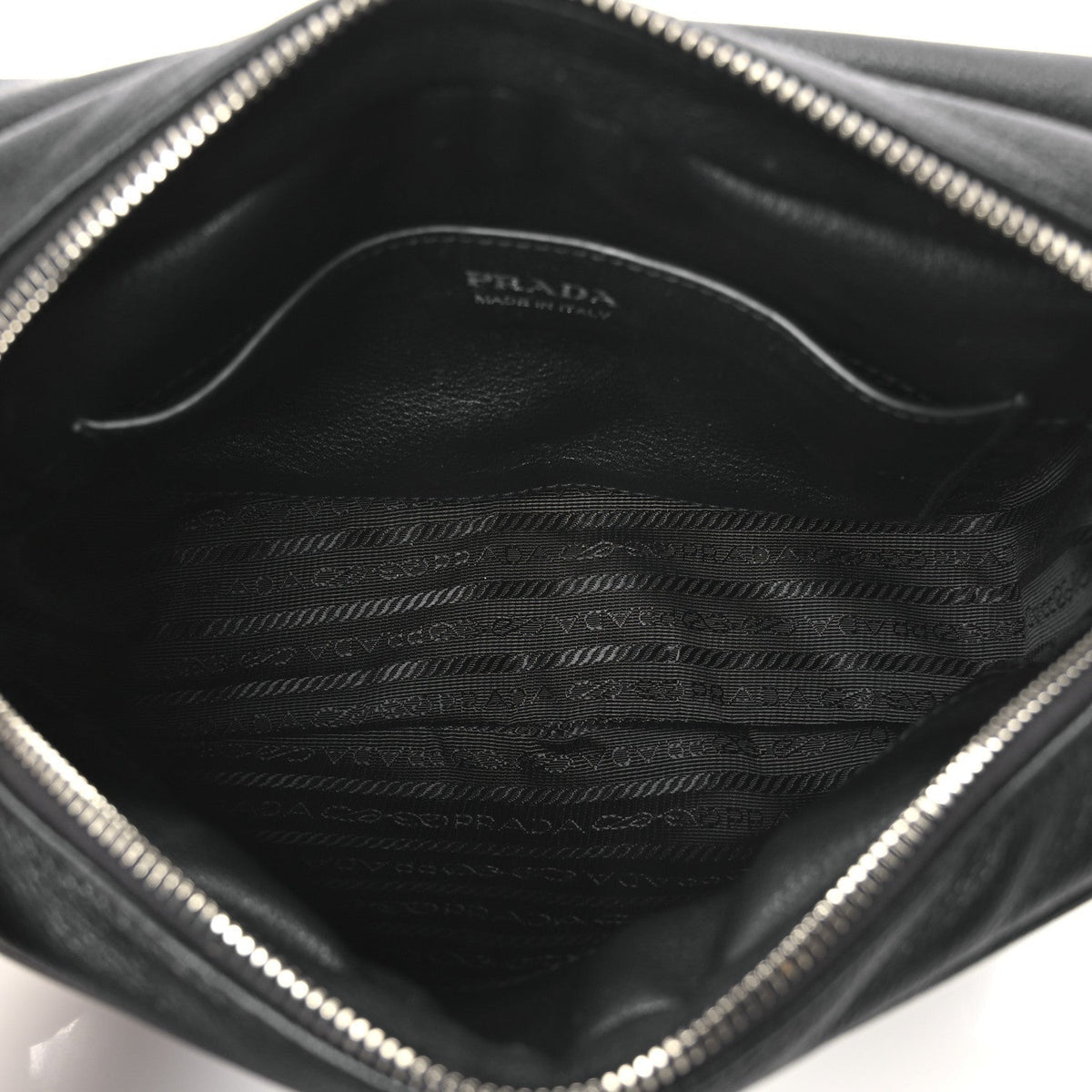 Prada Vitello Daino Soft Flap Crossbody Black