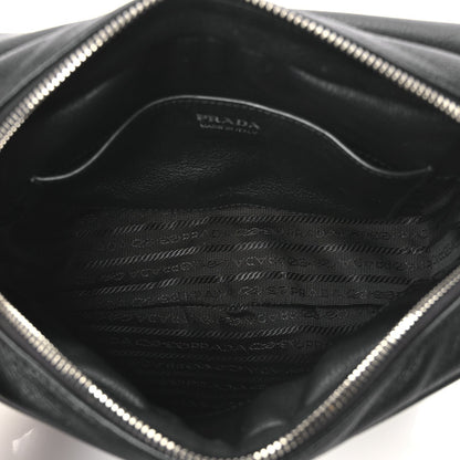 Prada Vitello Daino Soft Flap Crossbody Black