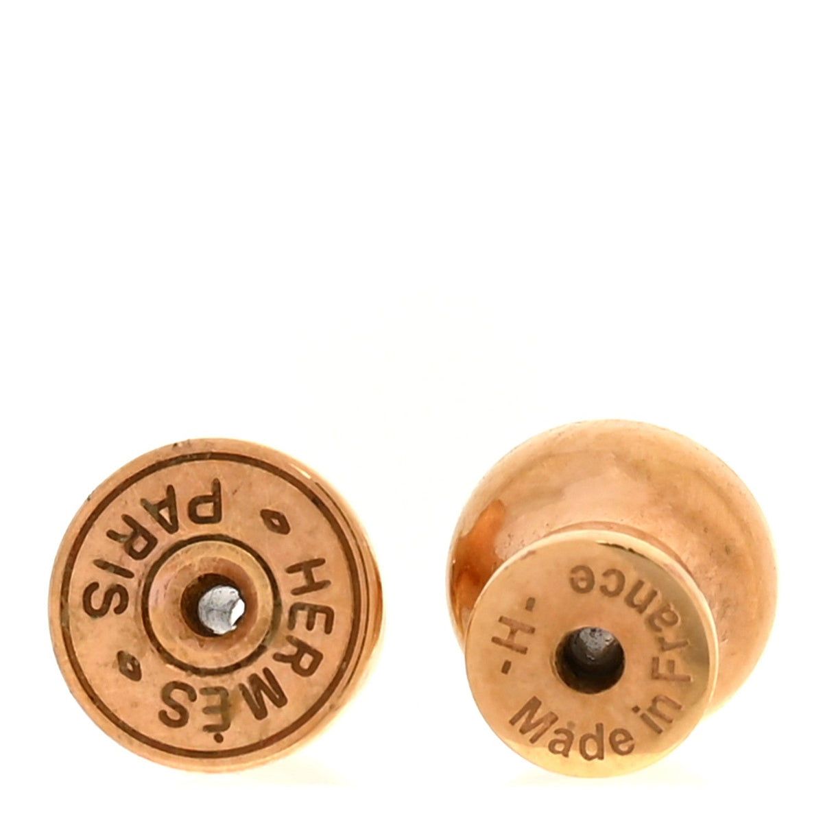 Hermes Rose Gold Lacquered Mini Pop H Earrings Black