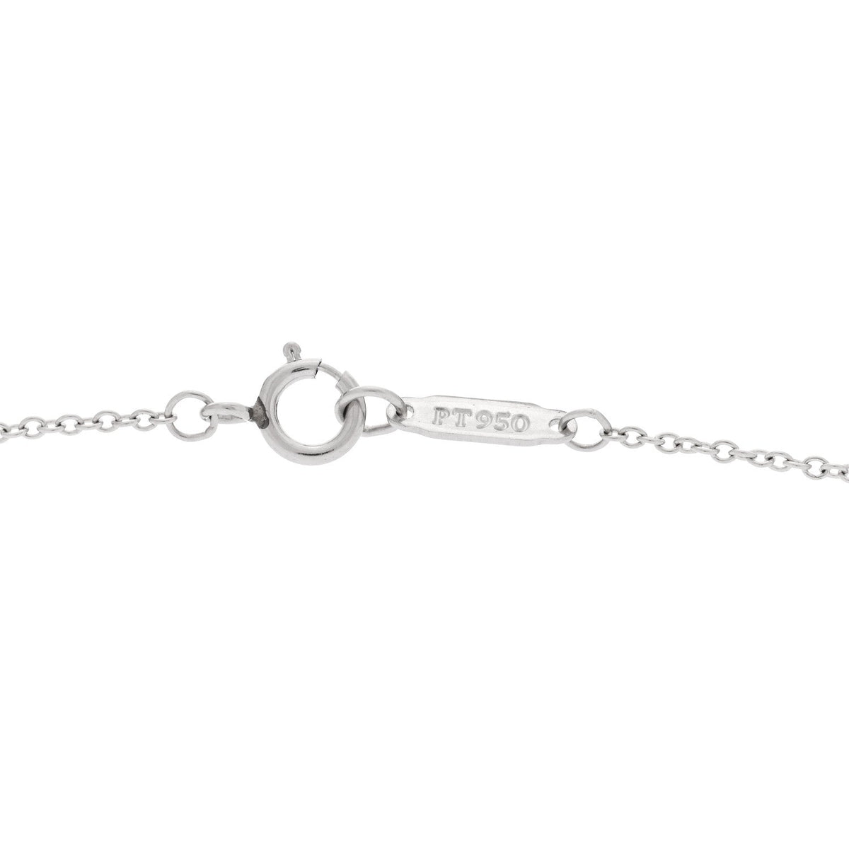 Tiffany Platinum Diamond .41ctw Fleur De Lis Key Pendant Necklace