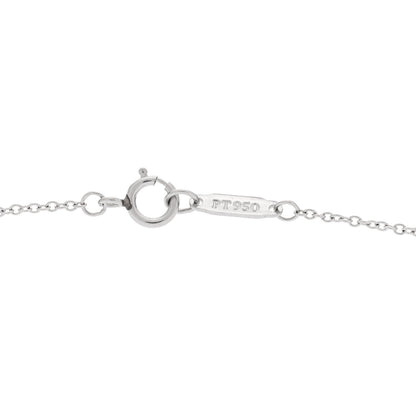 Tiffany Platinum Diamond .41ctw Fleur De Lis Key Pendant Necklace