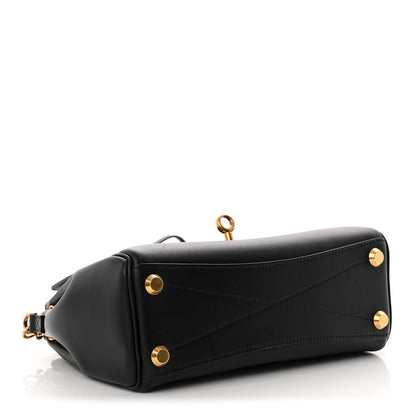 Balenciaga Smooth Calfskin Mini Bel Air Carry All Bag Black
