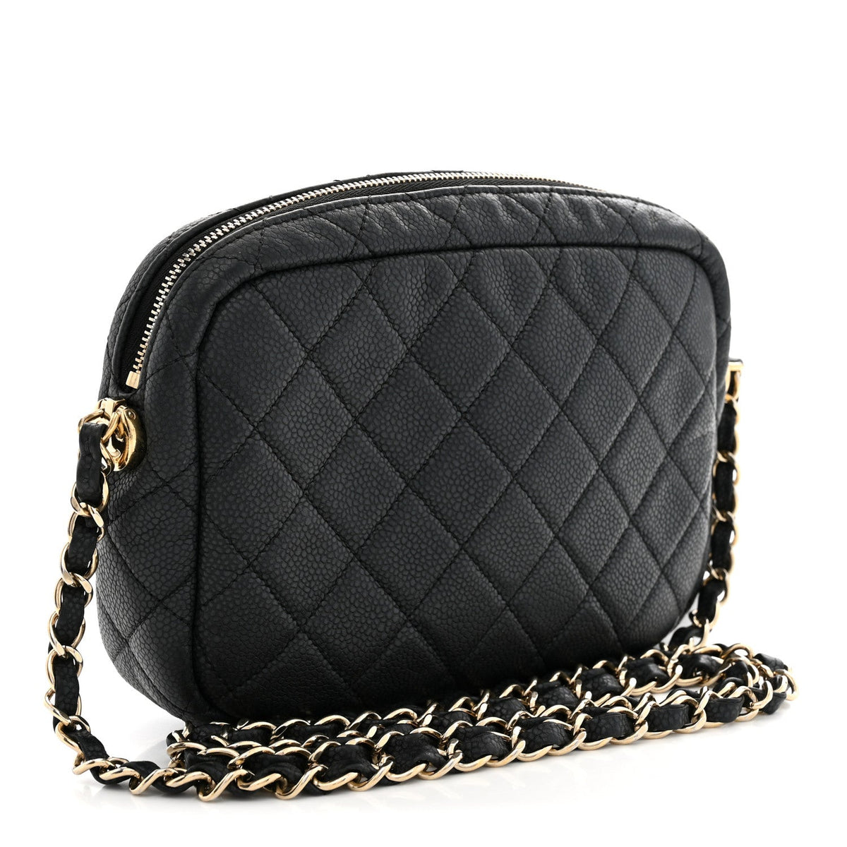 Chanel Iridescent Caviar Quilted Small Coco Tassel Camera Case Black