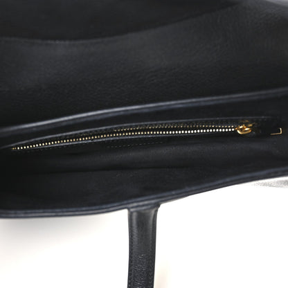 Christian Dior Shiny Goatskin Saddle Bag Black