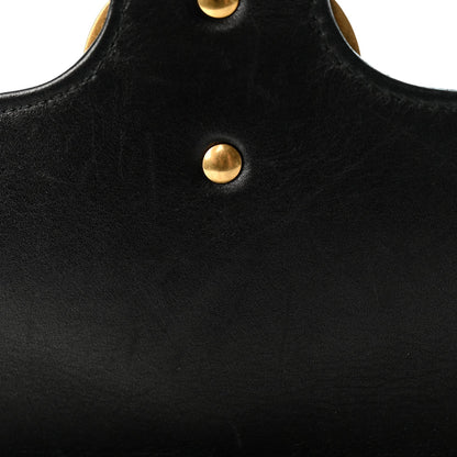 Gucci Calfskin Matelasse Pearly GG Marmont Chain Belt Bag Black