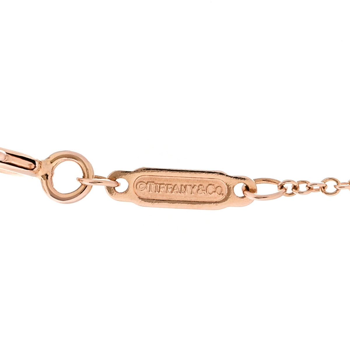 Tiffany 18K Rose Gold T Smile Pendant Necklace 43.8cm