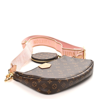 Louis Vuitton Monogram Coated Canvas Multi Pochette Accessories Rose Clair