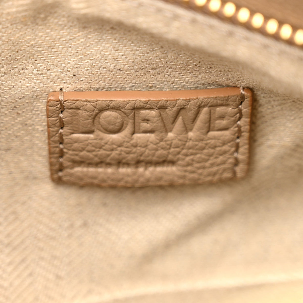 Loewe Grained Calfskin Small Puzzle Edge Bag Sand