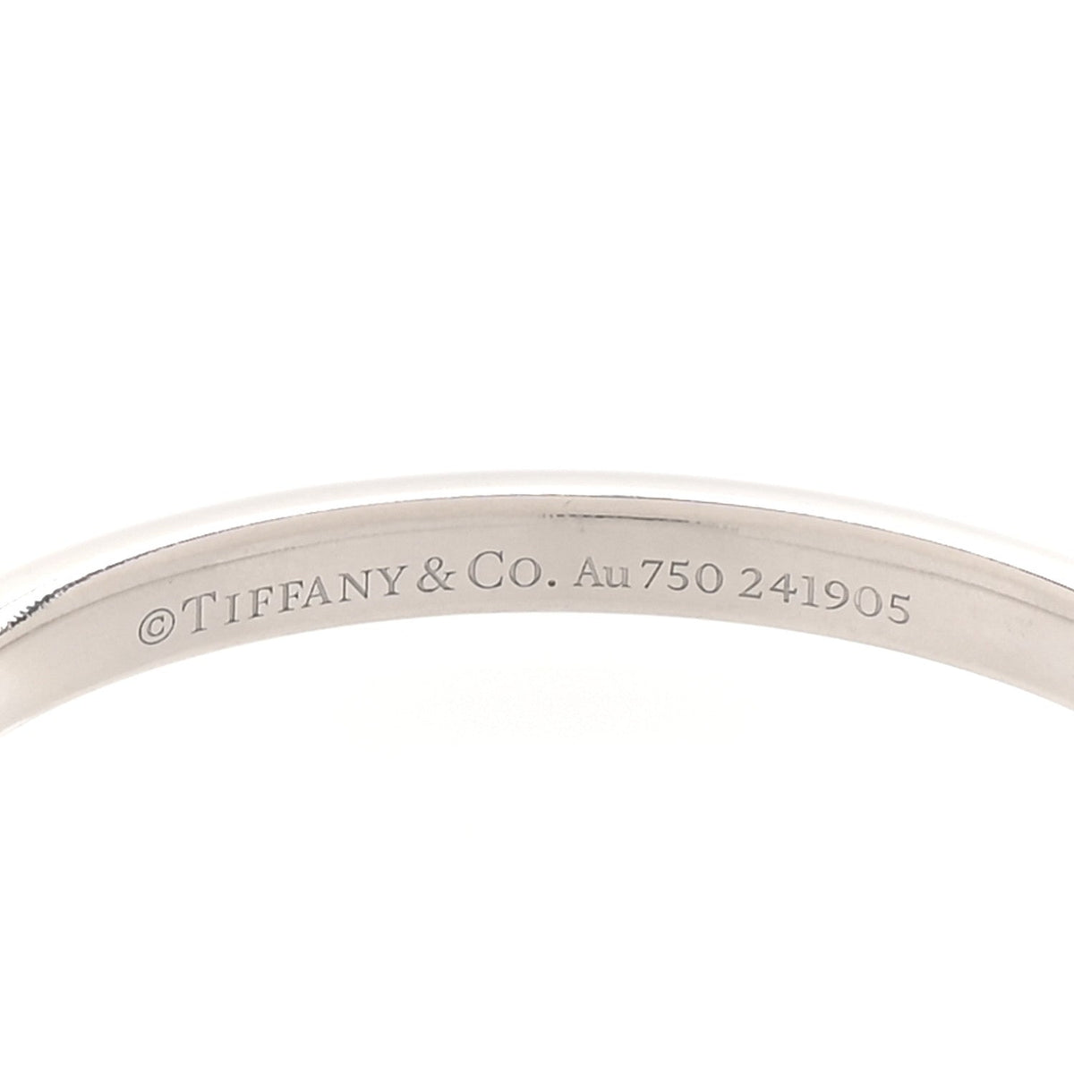 Tiffany 18K White Gold Lock Narrow Bangle Bracelet