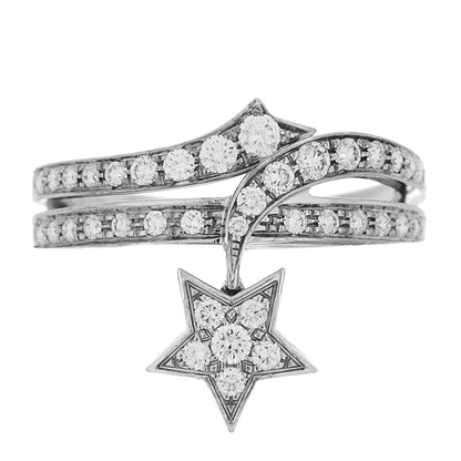 Chanel 18K White Gold Diamond Étoile Filante Ring 55 7.25