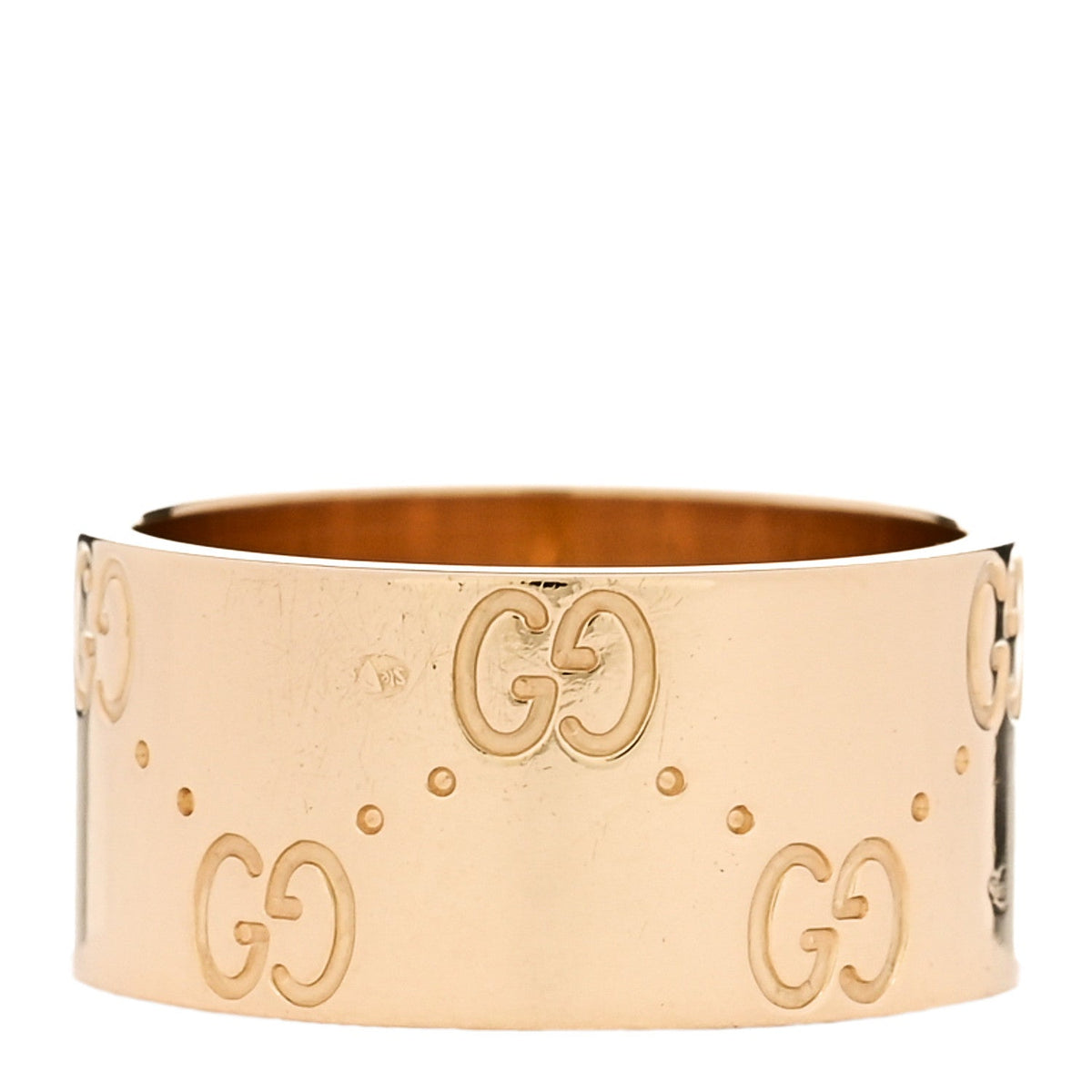 Gucci 18K Yellow Gold 9mm Icon Band Ring 46 3.75