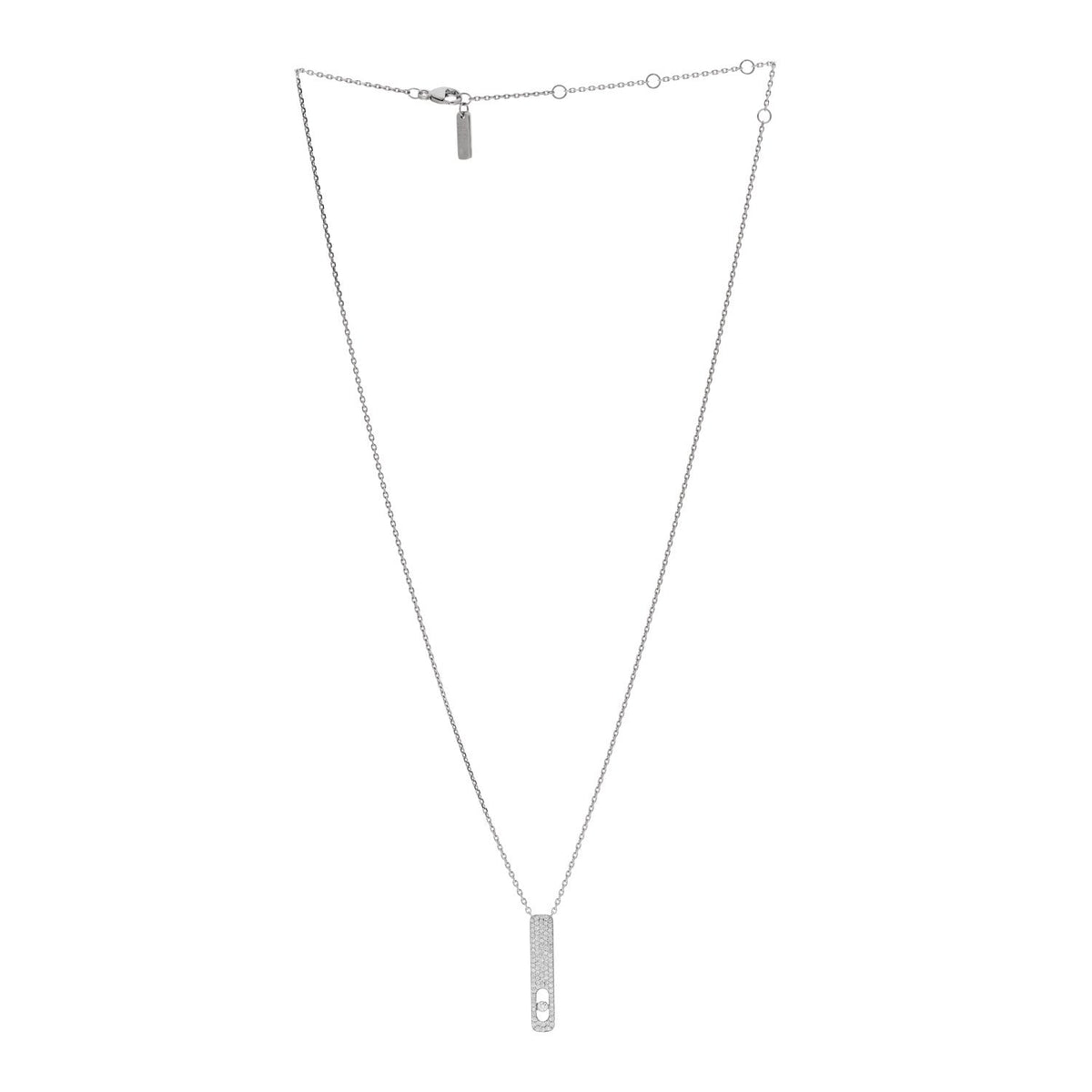 Messika 18K White Gold Diamond My First Pavé Pendant Necklace