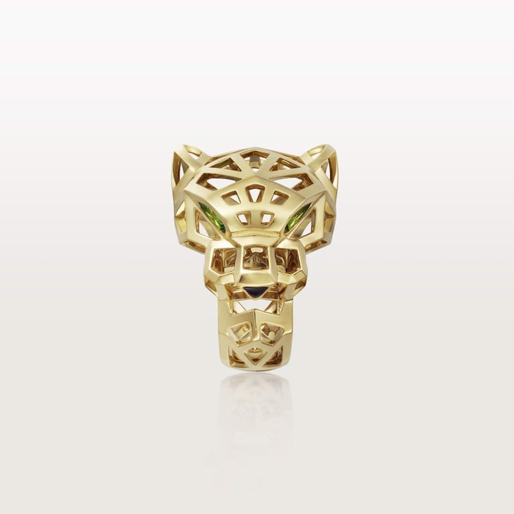 18K Gold Emeralds Onyx Cartier Panthère De Cartier Ring