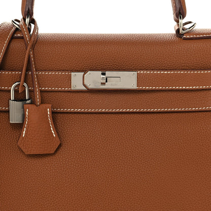 Hermes Togo 28cm Kelly Retourne Bag Gold