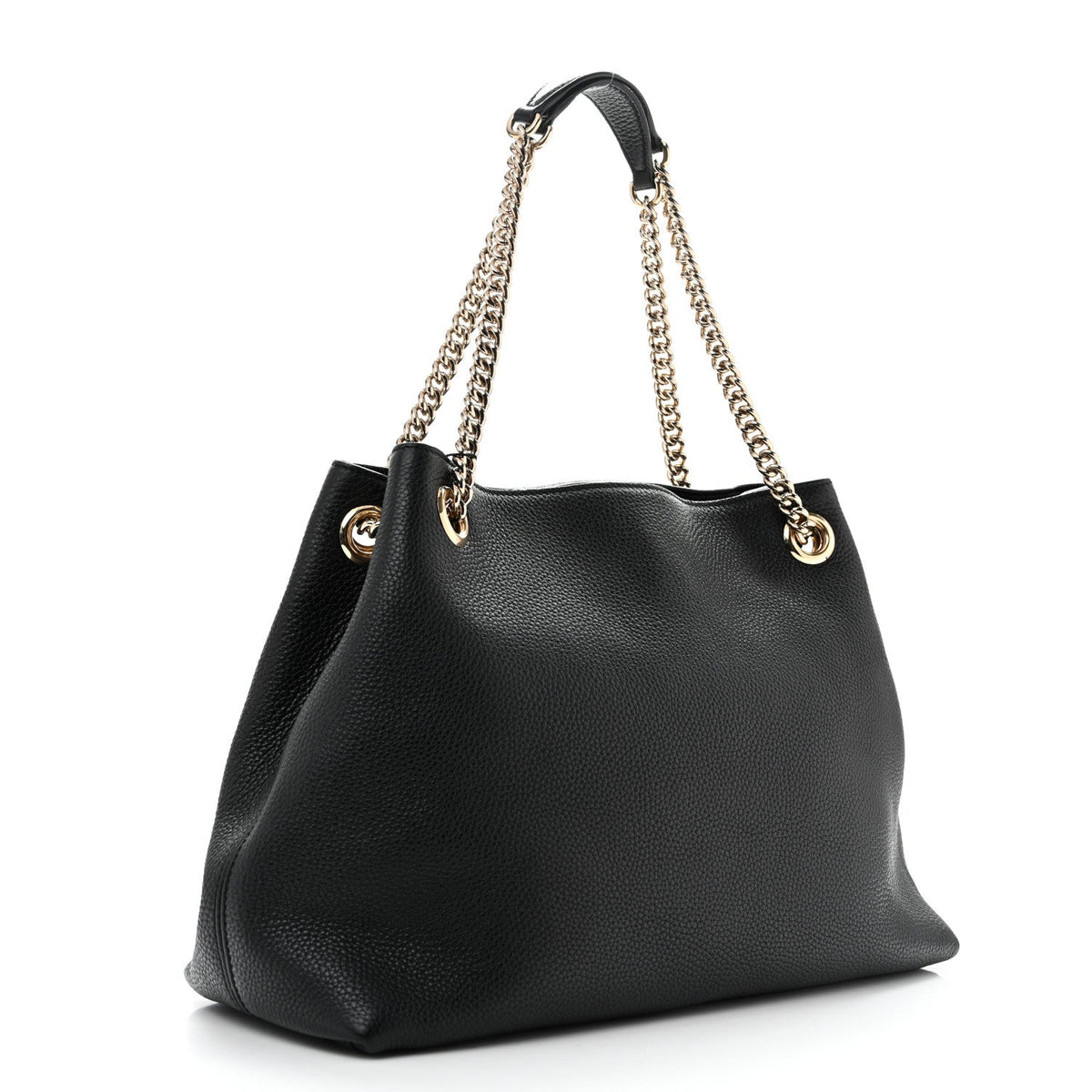 Gucci Pebbled Calfskin Medium Soho Chain Shoulder Bag Black 1984685