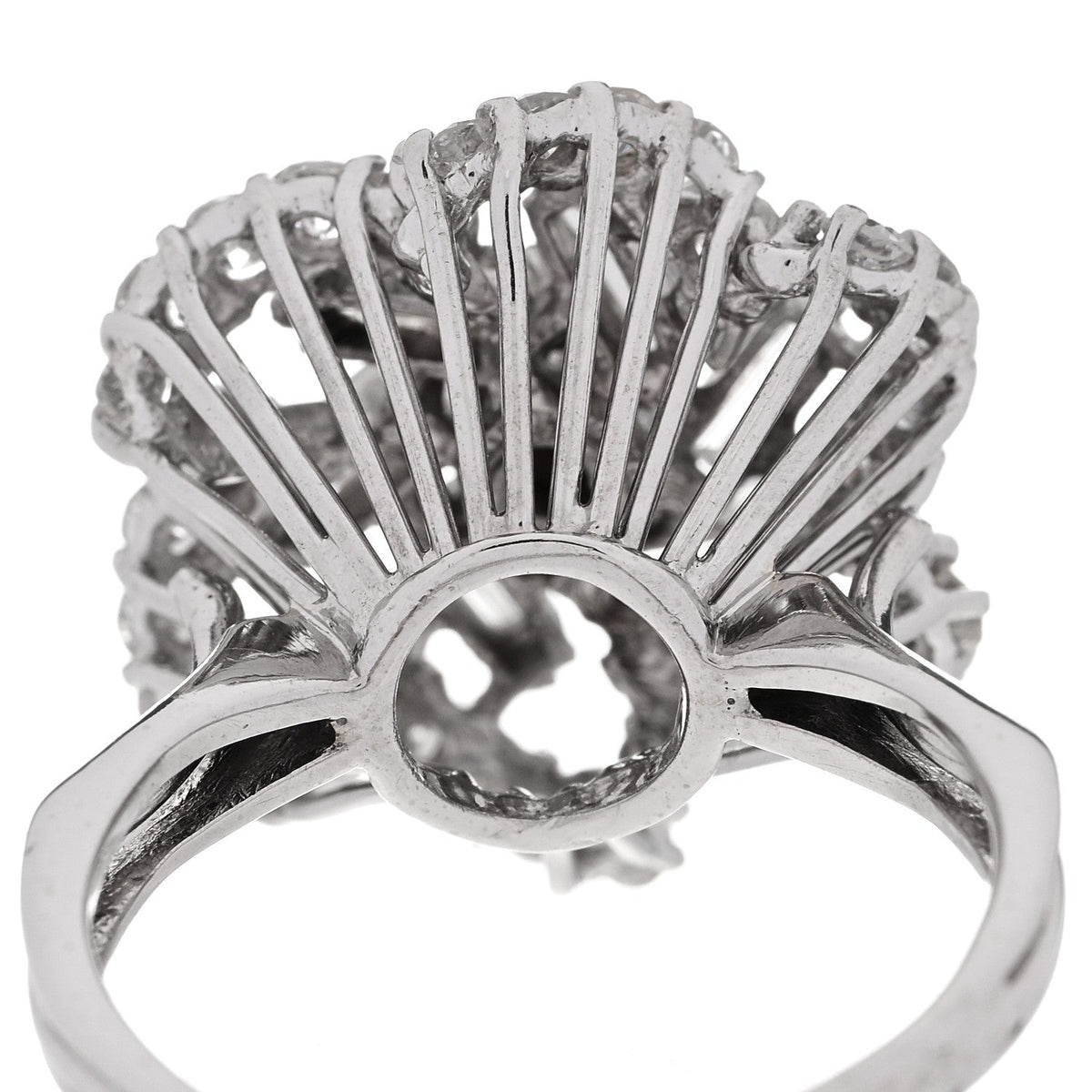 Parker & West by FASHIONPHILE18K White Gold Diamond 1.80ctw Flower Spiral Cocktail Ring 52 6