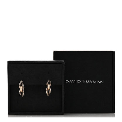 David Yurman Sterling Silver 18K Yellow Gold Small Cable Hoop Earrings