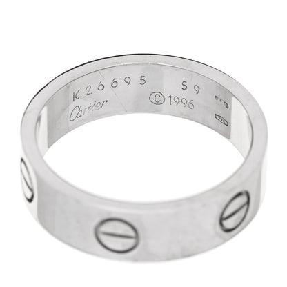 Cartier 18K White Gold 5.5mm LOVE Ring 59 8.75