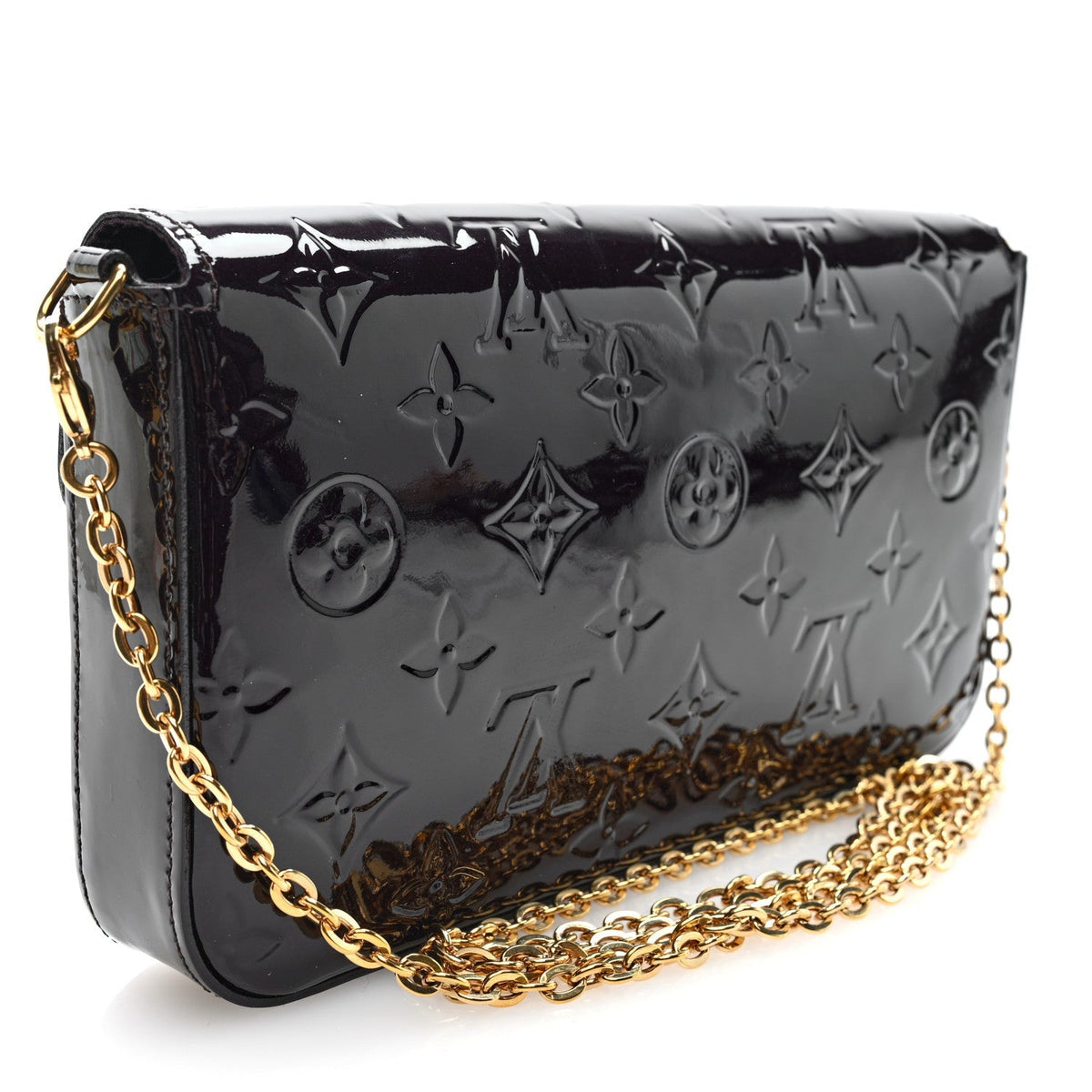 Louis Vuitton Vernis Pochette Felicie Chain Wallet Amarante 1987769