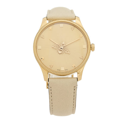 Gucci Stainless Steel Calfskin 36mm G-Timeless Bee Quartz Watch White