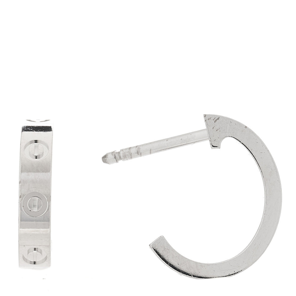 Cartier 18K White Gold Small LOVE Hoop Earrings
