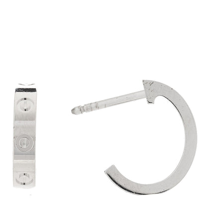 Cartier 18K White Gold Small LOVE Hoop Earrings