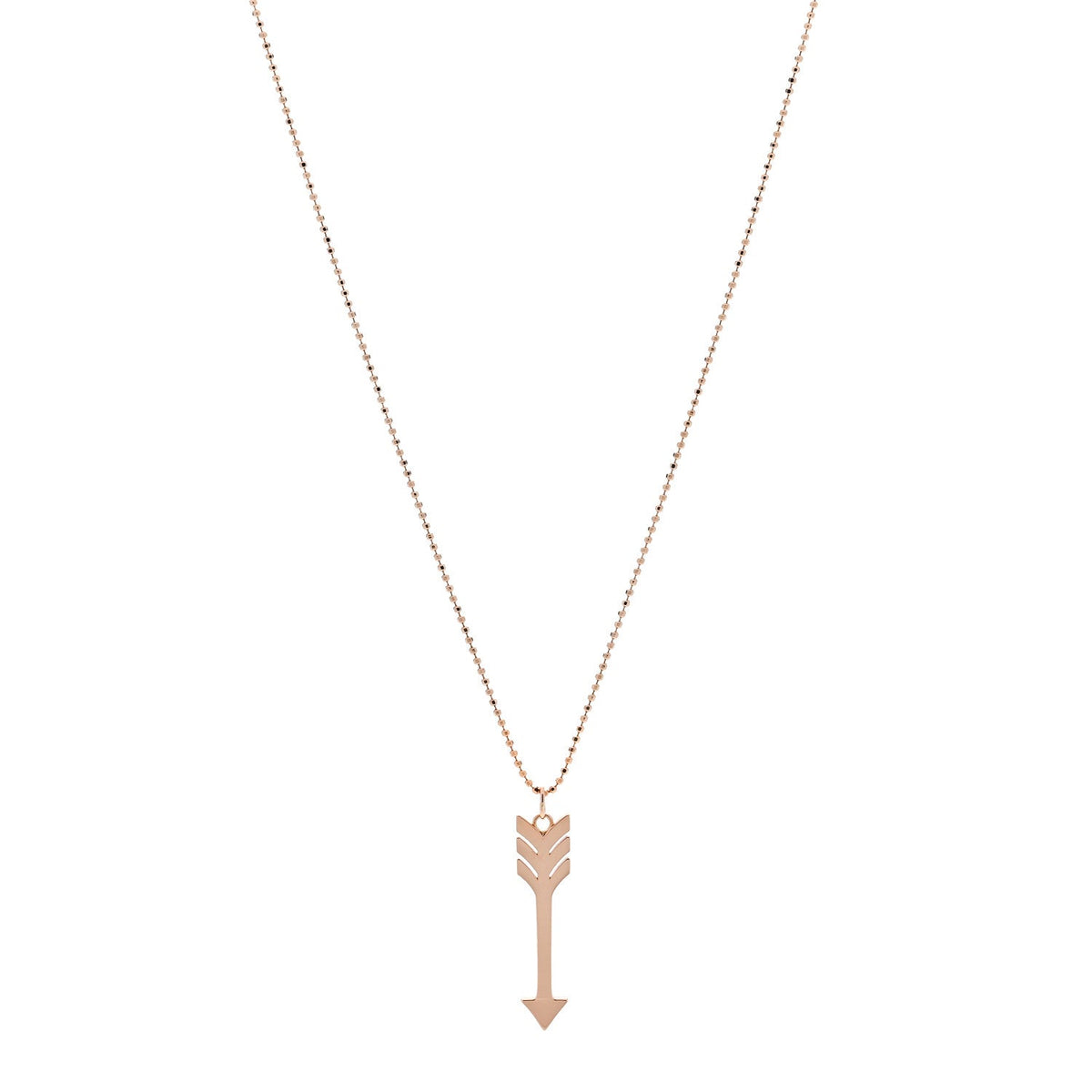 Jennifer Meyer 18K Rose Gold Diamond Arrow Pendant Necklace
