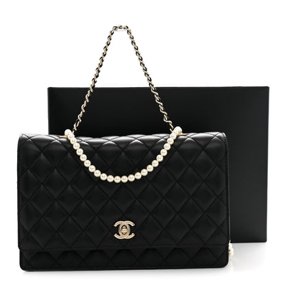 Chanel Lambskin Quilted Fantasy Pearl Flap Black