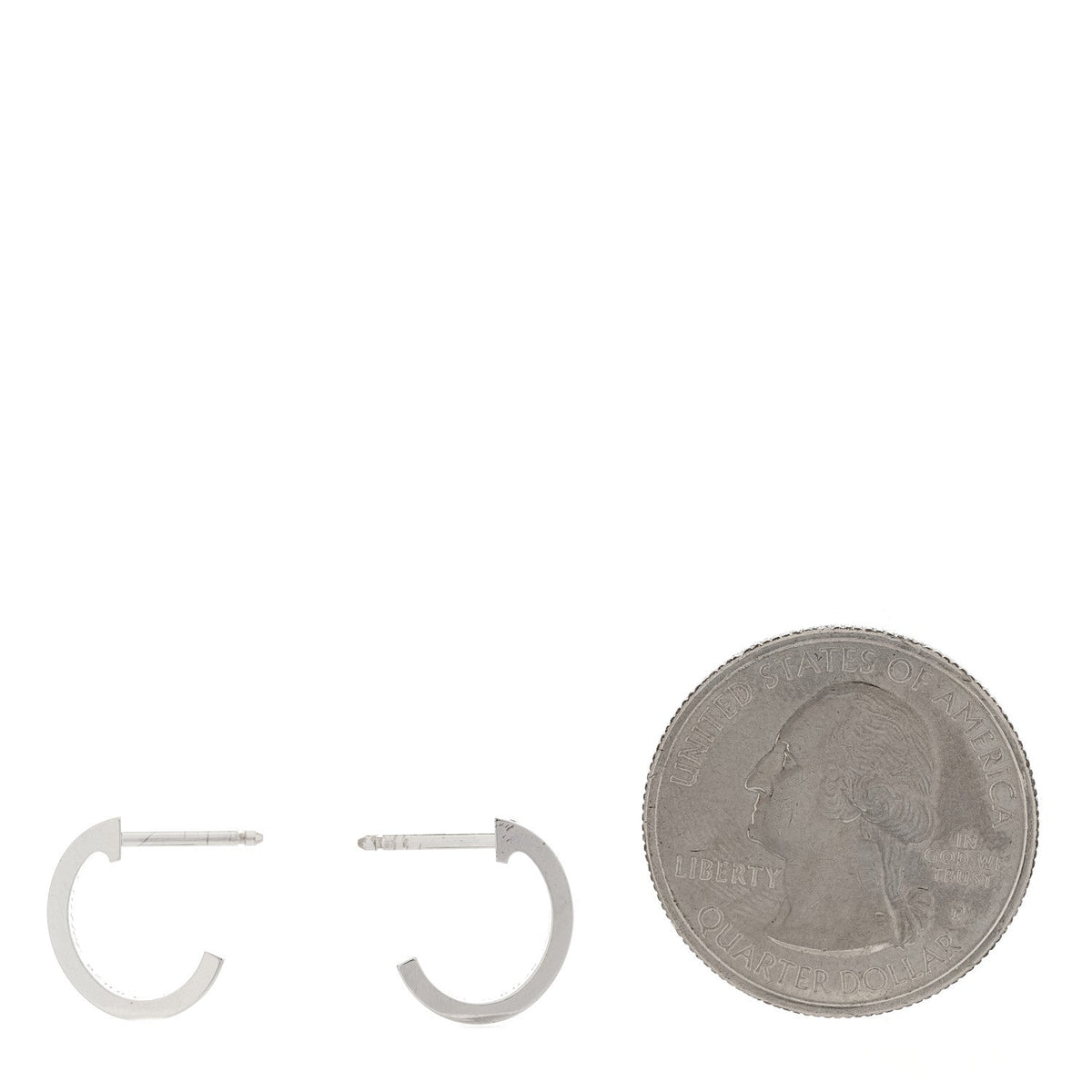 Cartier 18K White Gold Small LOVE Hoop Earrings