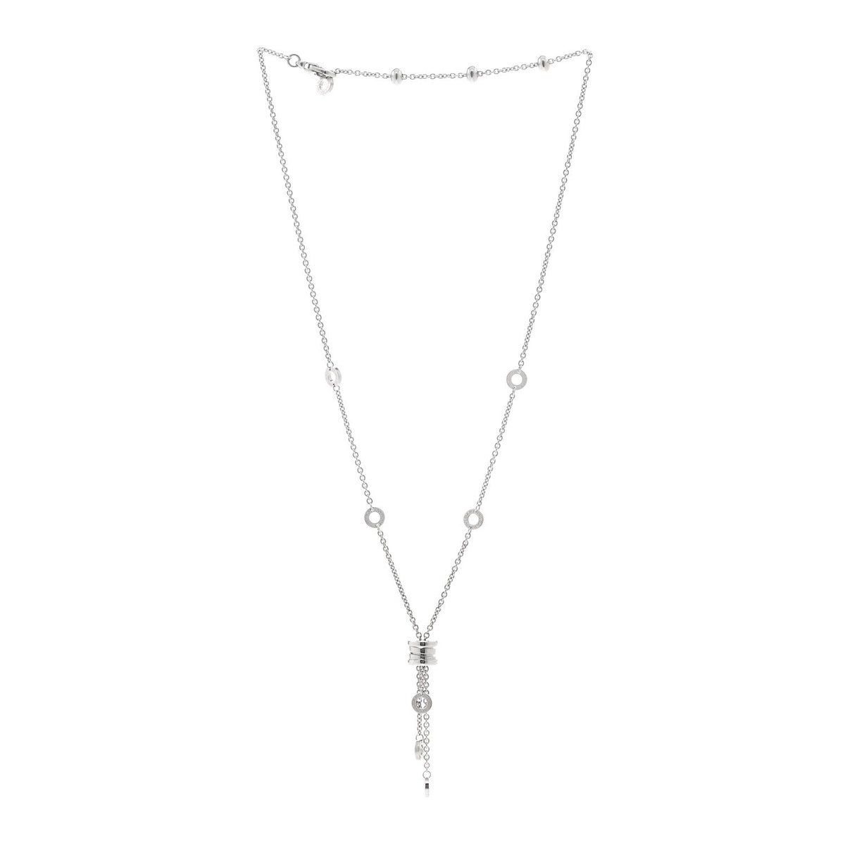 Bulgari 18K White Gold B.Zero1 Drop Necklace