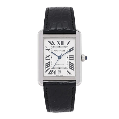 Cartier Stainless Steel Alligator 31mm Tank Solo Automatic Watch