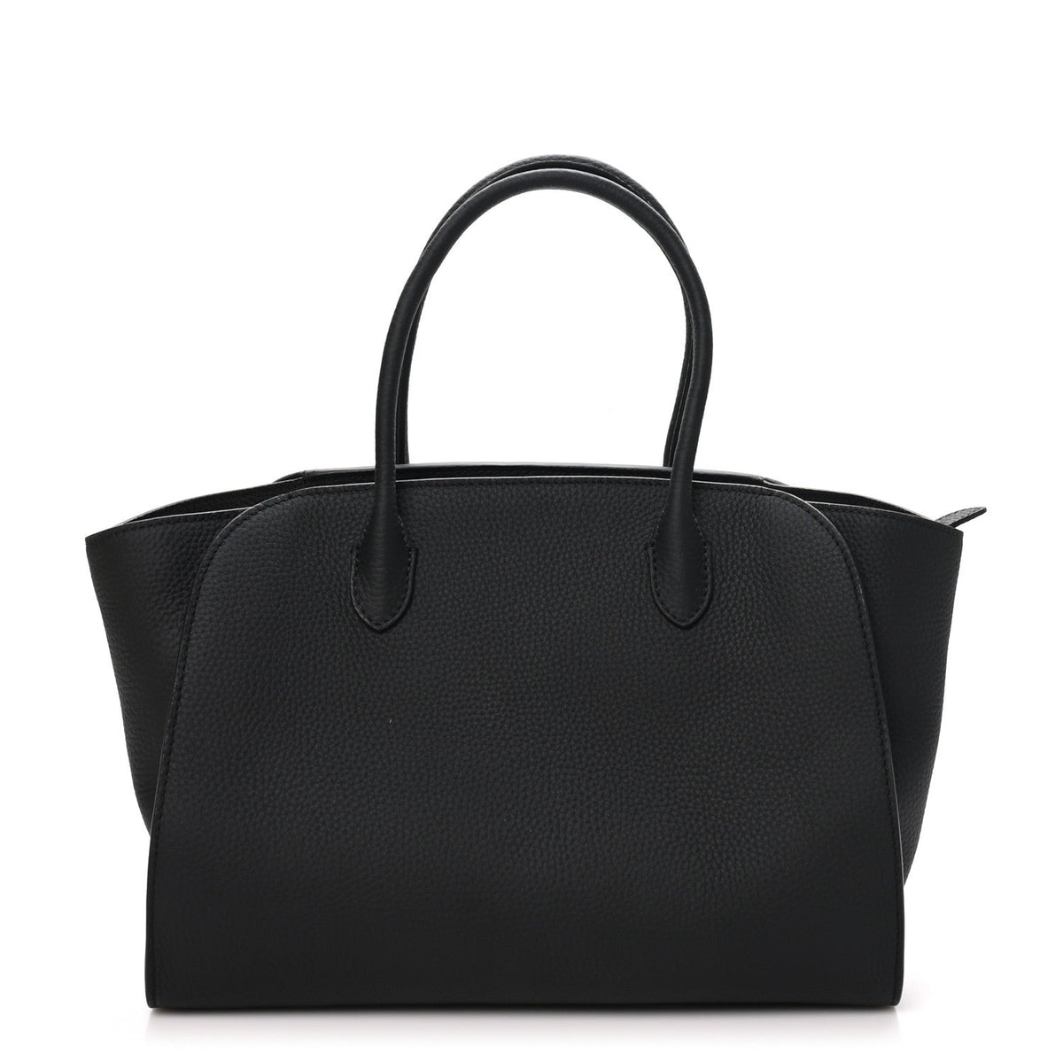 The Row Grained Calfskin Marlo 12 Tote Bag Black